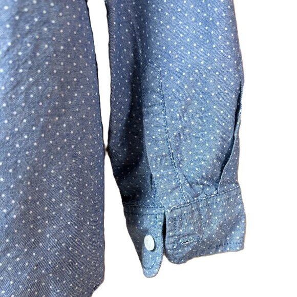 Weatherproof Vintage Chambray Polka Dot Shirt XL Womens Blue - Picture 5 of 8